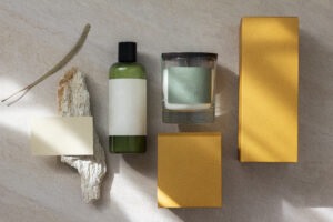 Minimal packaging branding for aromatic brands with design space